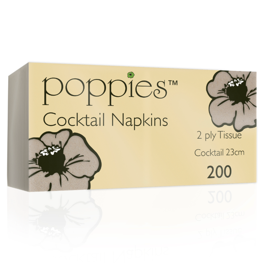 Unbleached Cocktail Napkins - 23x23cm (200)
