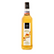 A bottle of 183 Flan Patisserie syrup filled with golden yellow liquid, featuring a white and black label with a slice of flan dessert illustration, on a solid white background.