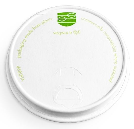 Vegware Paper Sip Lids For 12oz 20oz Cups 100