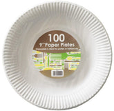 White Paper Plates 9"
