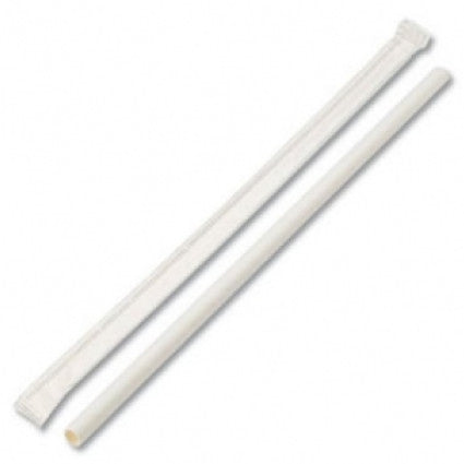 White Wrapped Paper Straws