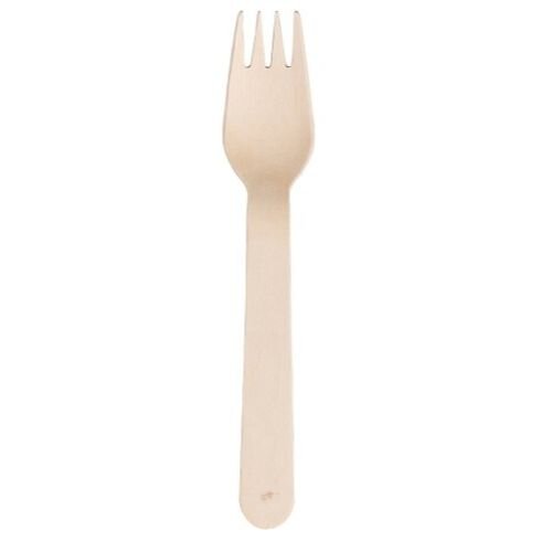 Wooden 165mm Disposable Forks Pack of 100