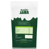 Planet Java coffee package with green and white design
