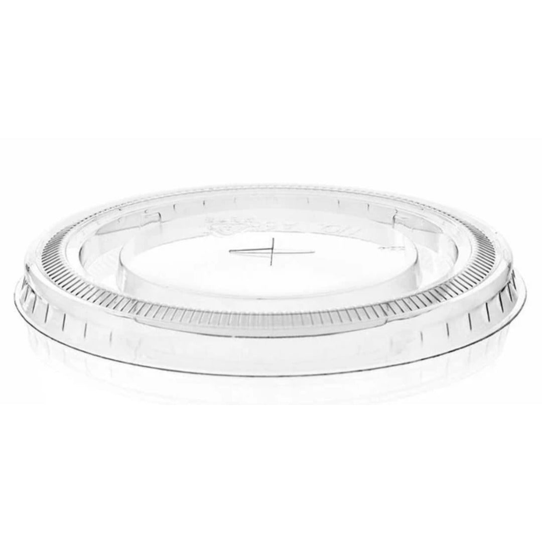 Flat Lid Straw Slot For Clear RPET Cups (100)