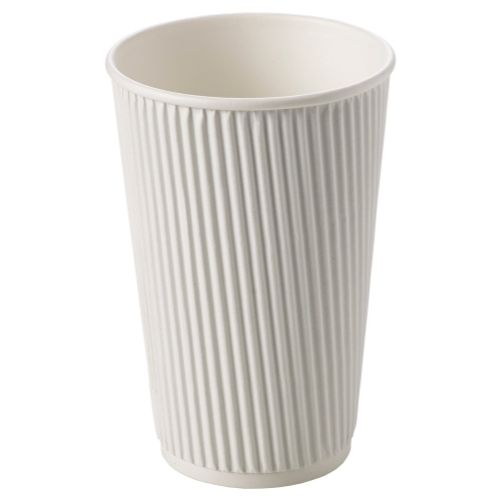 Tazas onduladas blancas de 16 oz (500) 